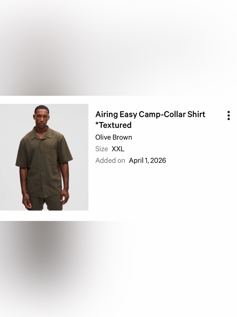 Lululemon Airing Easy Camp-Collar Shirt - Olive Brown